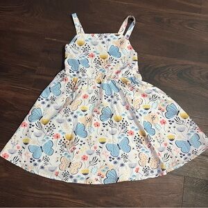 Butterfly bow back girls spaghetti straps summer dress 7/8 130